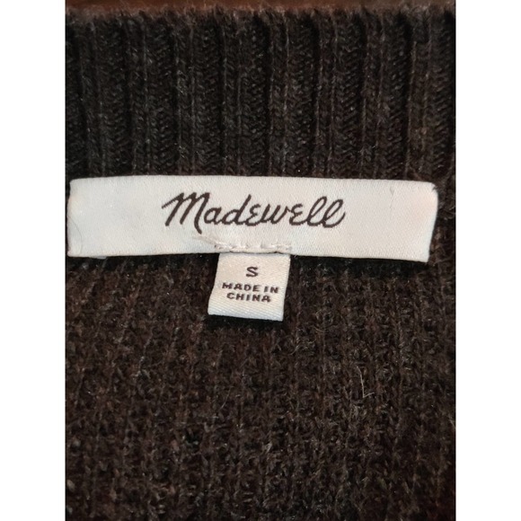 Madewell Alpaca Blend Brown Knit Cardigan Size Small #1320 - Picture 5 of 6